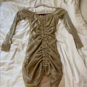 Gold long-sleeved dress